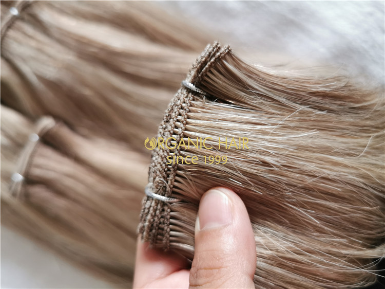 Double drawn human virgin hair handtied weft custom colors C114